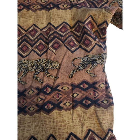 Anna and Frank Women Shirt Leopard Print Button Up Collared 100% Silk Blouse Top - Picture 5 of 10